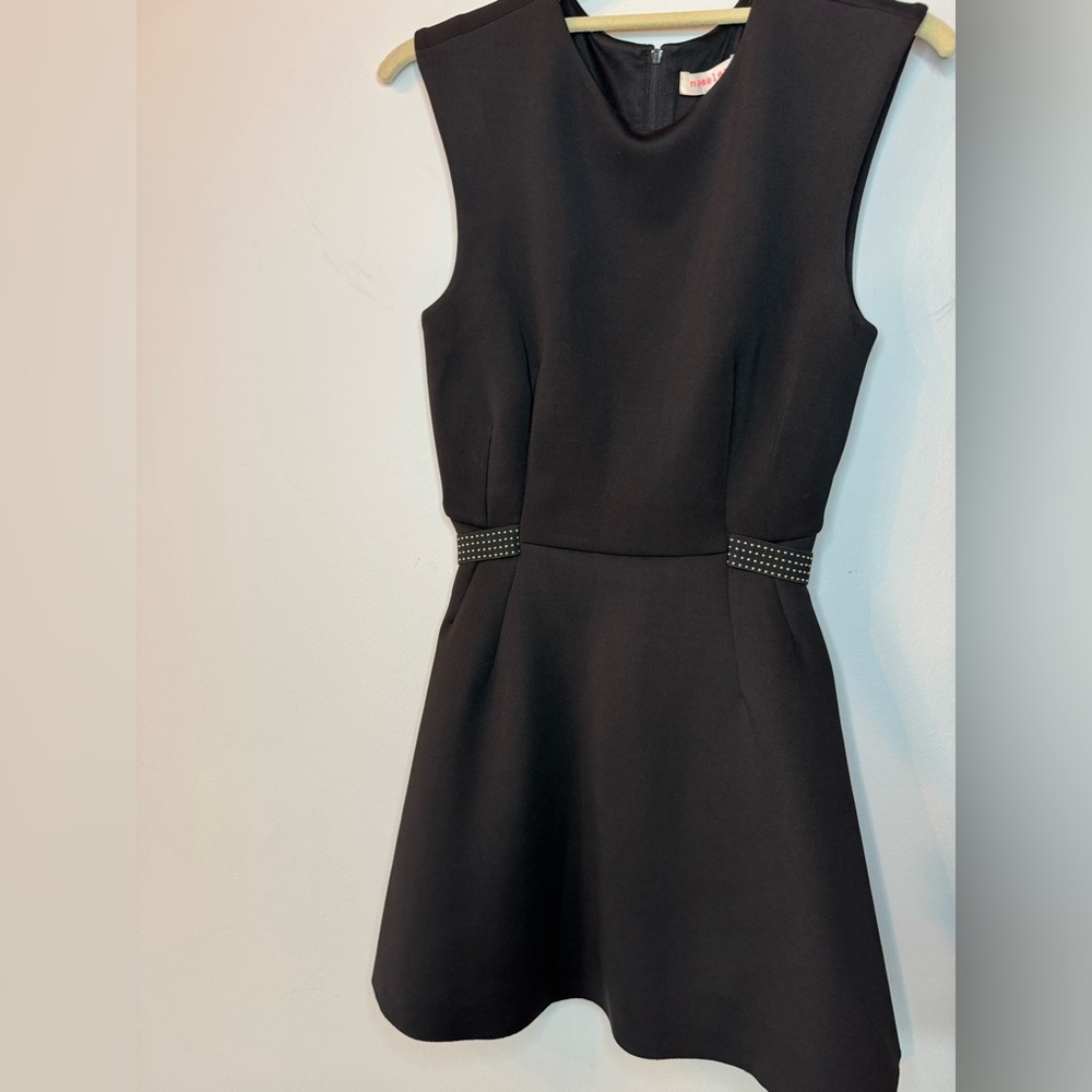 Perfect Little Black Dress | Cinched Waist & Studded Belt | Size S
